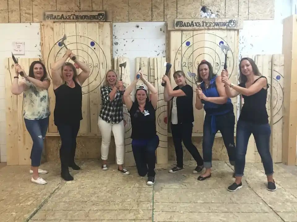 Interior view of Bad Axe Throwing Burlington axe throwing facility in Toronto