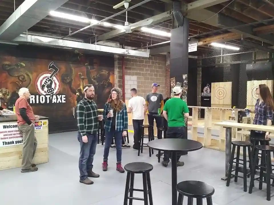 axe throwing experience at Riot Axe located in Toronto