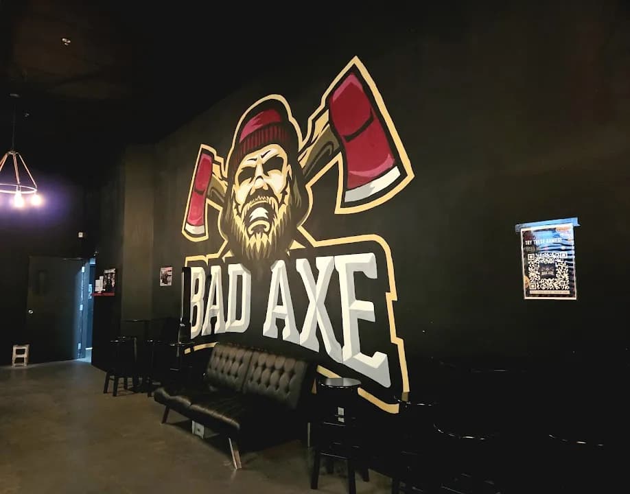 Interior view of Bad Axe Throwing Waterloo axe throwing facility in Toronto