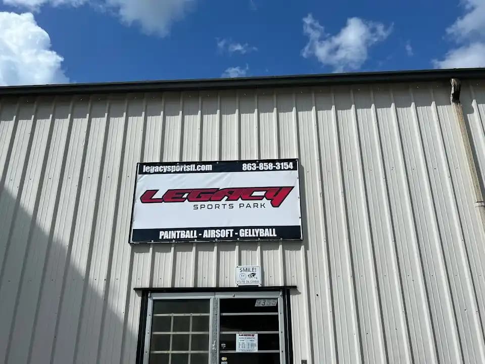 Interior view of Legacy Sports Park paintball facility in Tampa