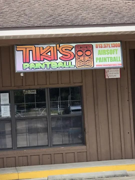 Interior view of Tiki's Paintball Store paintball facility in Tampa