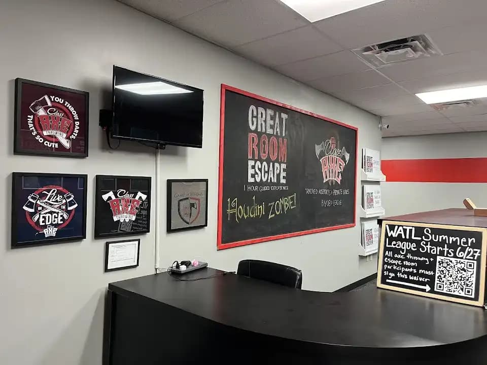 Interior view of Great Room Escape escape rooms facility in Austin