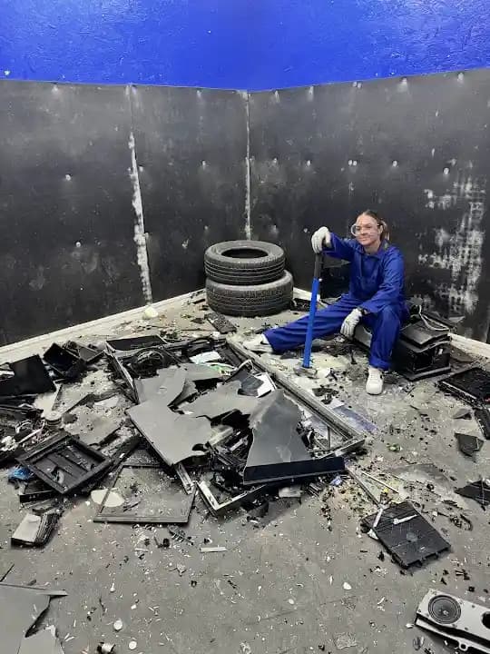 Interior view of San Antonio Smash rage rooms facility in San Antonio