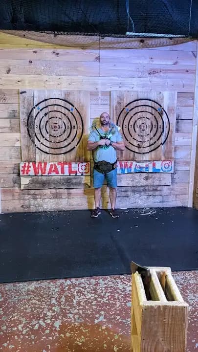 Interior view of Class Axe Throwing axe throwing facility in Austin