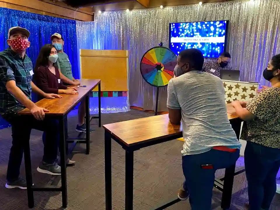 Interior view of AxeVentures Axe Throwing and Rage Room axe throwing facility in San Diego