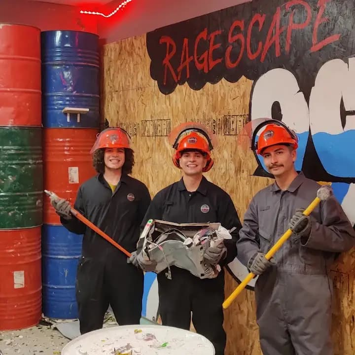 Interior view of Ragescape Rage & Escape Rooms rage rooms facility in San Diego
