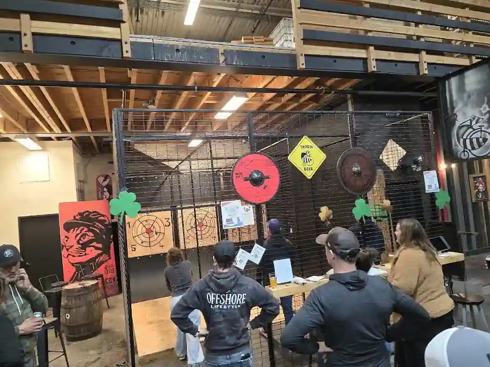 Celtic Axe Throwing @ Thorn Brewery - Popular axe throwing destination in San Diego