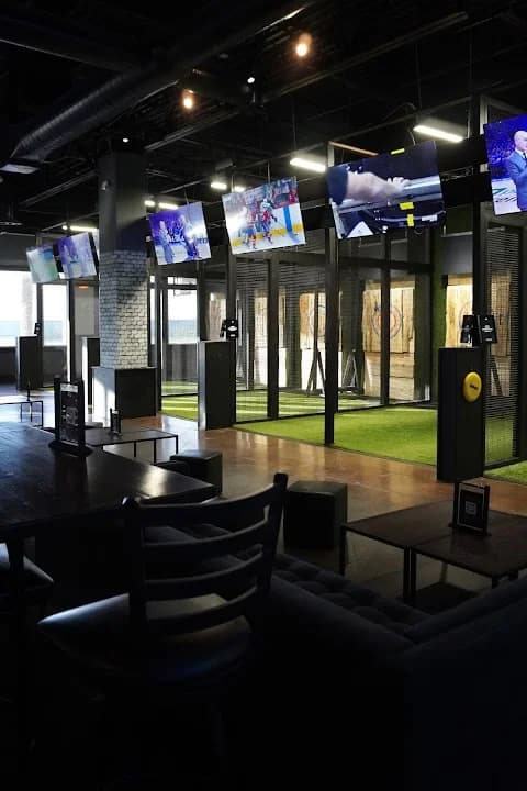Interior view of Recess | Games, Food & Bar axe throwing facility in Phoenix