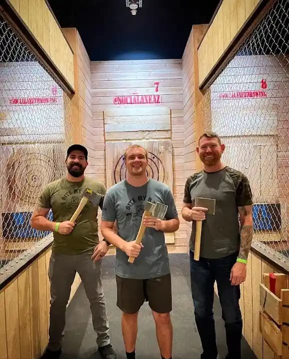 Interior view of Social Axe Throwing axe throwing facility in Phoenix