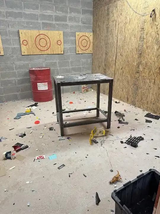 Interior view of REKT Inc. Smash Rooms and Digi Darts rage rooms facility in Atlanta