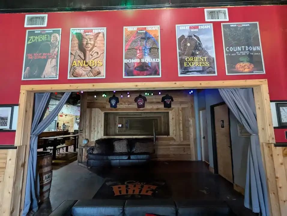 Interior view of Great Room Escape escape rooms facility in San Antonio