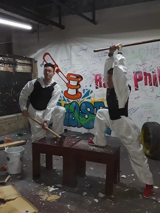 Interior view of Rage Philly rage rooms facility in Philadelphia