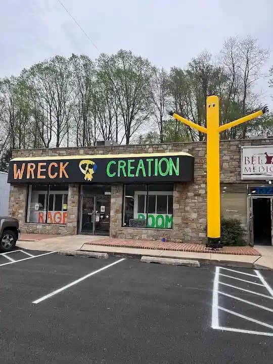 Interior view of Wreck Creation Rage Room rage rooms facility in Philadelphia