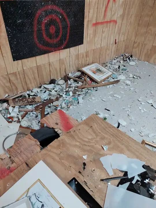 Interior view of The Anger House LLC rage rooms facility in Philadelphia