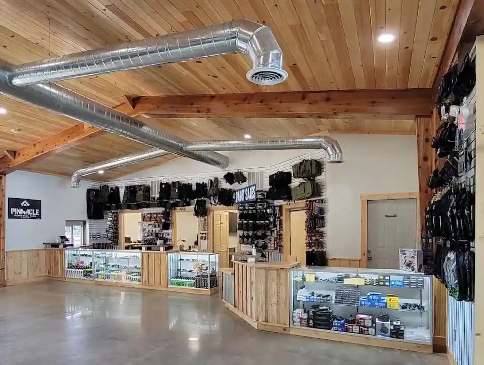Interior view of Pinnacle Paintball Park & Airsoft paintball facility in Chicago