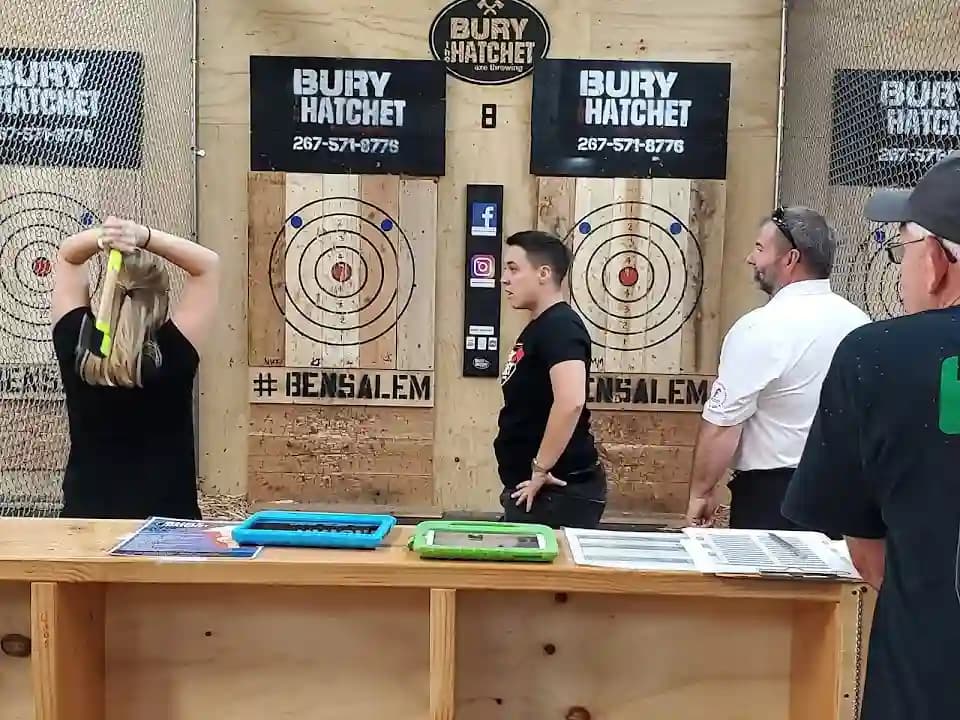 Interior view of Bury The Hatchet Bensalem - Axe Throwing axe throwing facility in Philadelphia