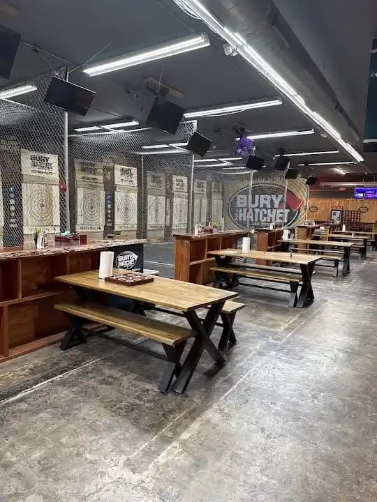 Interior view of Bury the Hatchet Horsham - Axe Throwing axe throwing facility in Philadelphia