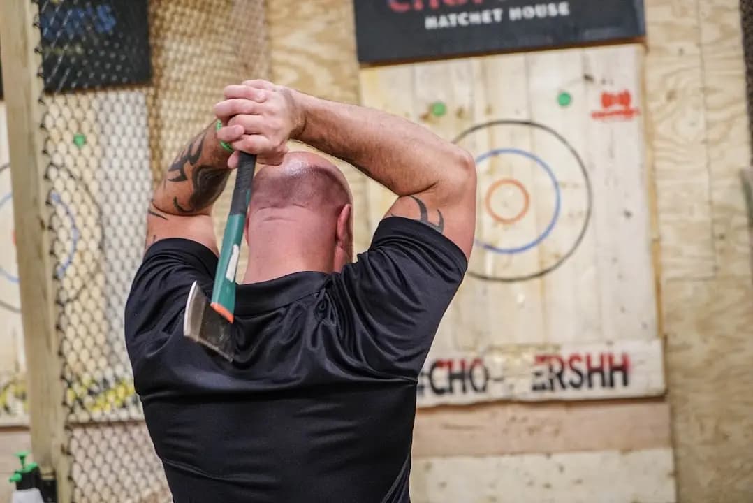 Interior view of Chopper's Hatchet House - Axe Throwing axe throwing facility in Philadelphia