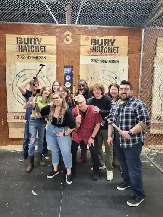 Interior view of Bury The Hatchet Old Bridge - Axe Throwing axe throwing facility in Philadelphia