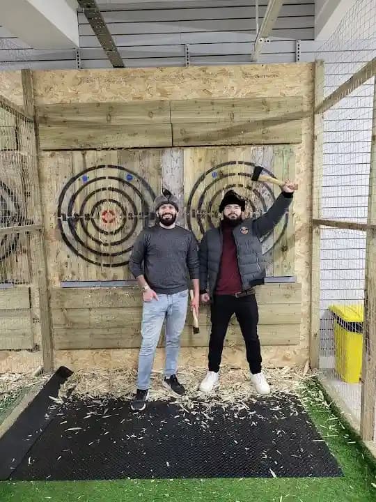 Interior view of Axe Bey - Urban Axe Throwing axe throwing facility in Leeds