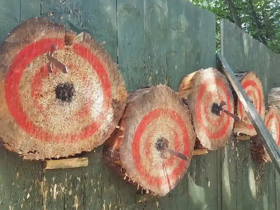 Interior view of KATTA - Throwing Range axe throwing facility in Leeds