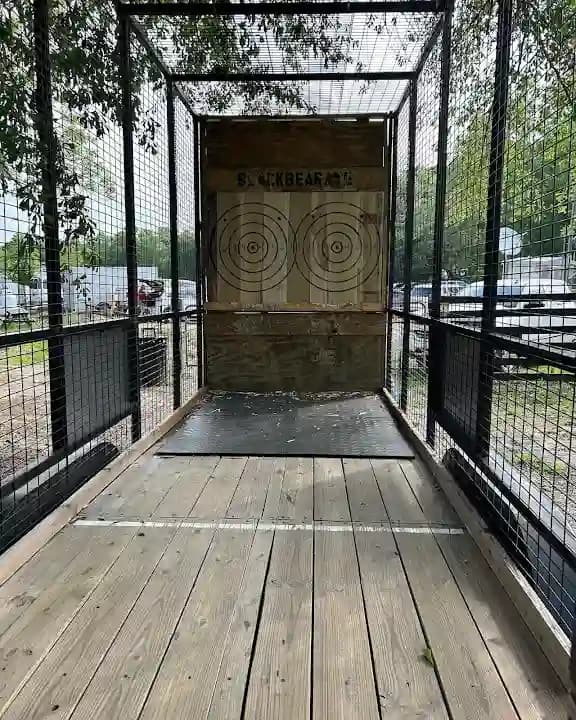 Interior view of Black Bear Axe Throwing and Rage Room axe throwing facility in Atlanta
