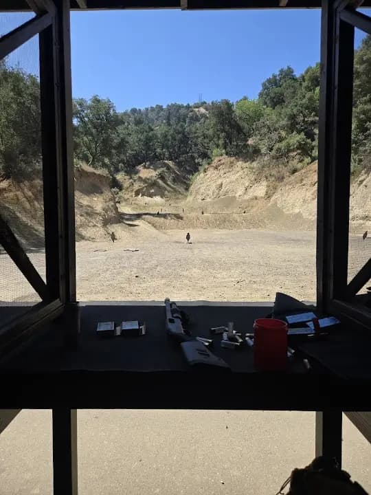 Interior view of Oak Tree Gun Club shooting ranges facility in Los Angeles