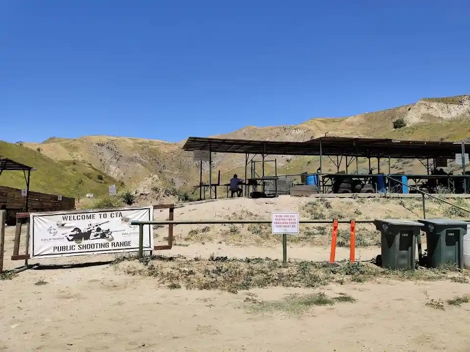 Interior view of California Tactical Academy shooting ranges facility in Los Angeles