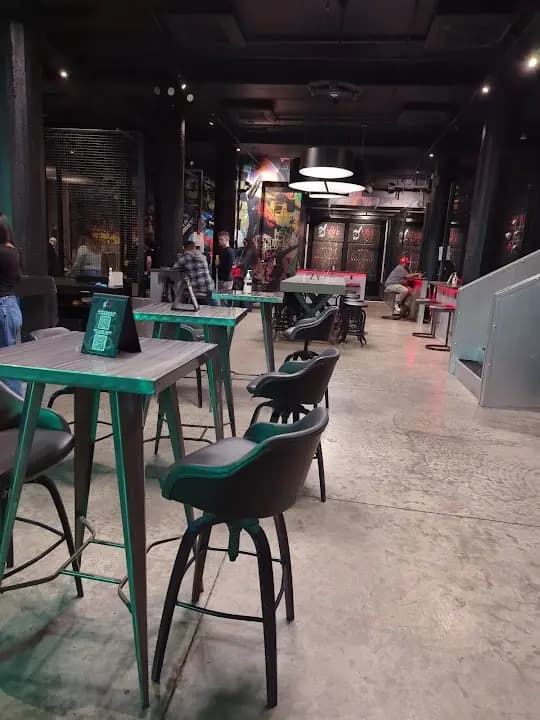 Interior view of Live Axe axe throwing facility in New York