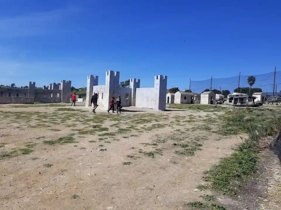 Interior view of The Paintball Park paintball facility in San Diego