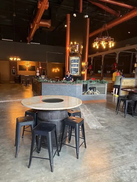 Interior view of The Brass Axe axe throwing facility in Orlando
