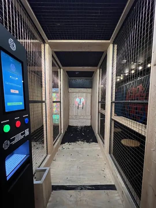 Interior view of Game of Throwing - Axe Throwing Experience in London axe throwing facility in London