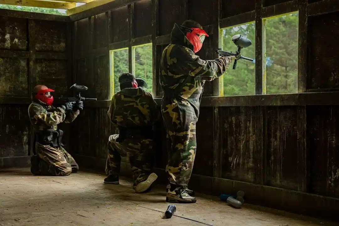 Interior view of Birmingham Paintballing paintball facility in Birmingham