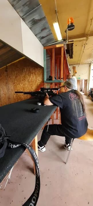 Interior view of Dukinfield AGC shooting ranges facility in Manchester