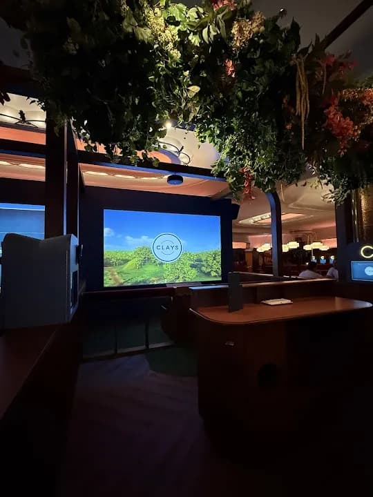 Interior view of Clays, Soho vr games facility in London