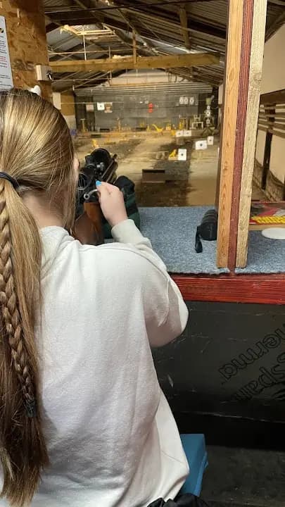 Interior view of North Ayrshire Shooting Ground shooting ranges facility in Glasgow
