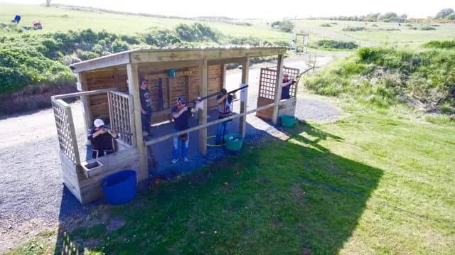 Interior view of Bisley at Braidwood shooting ranges facility in Glasgow