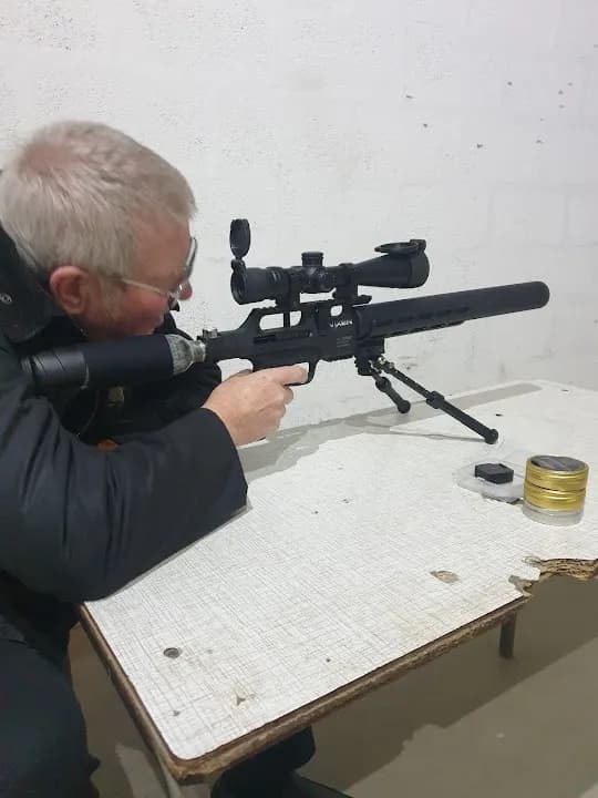 Interior view of Birmingham Shooting Centre shooting ranges facility in Birmingham