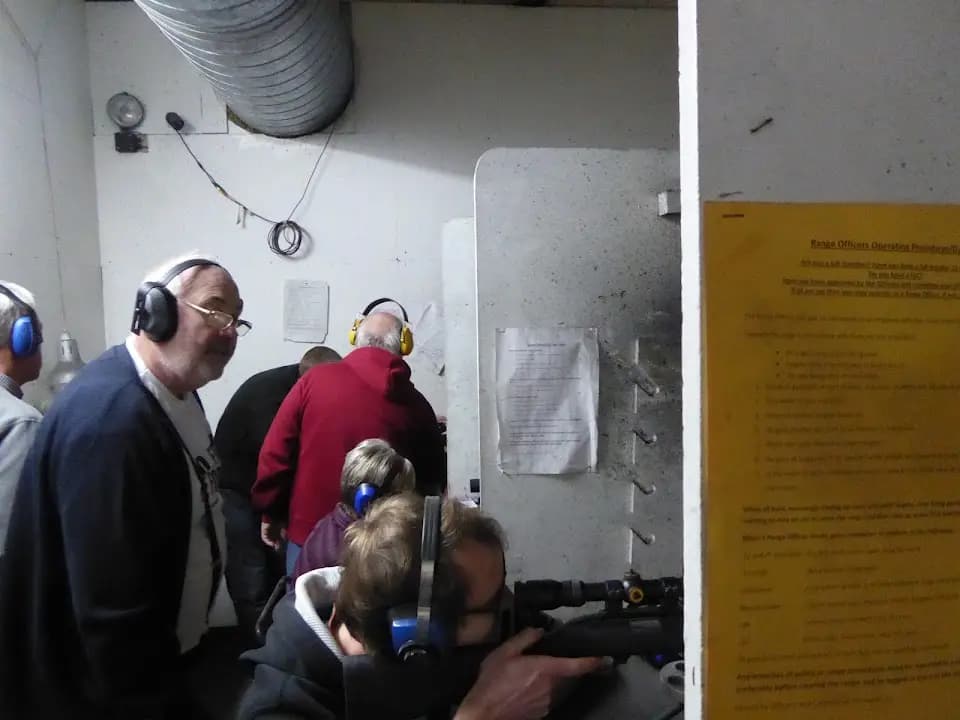 Interior view of 49th Rifle & Pistol Club shooting ranges facility in Birmingham