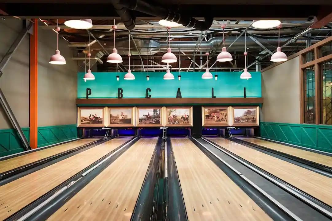 Interior view of Punch Bowl Social vr games facility in San Diego